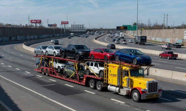 auto transpiration trailer on interstate